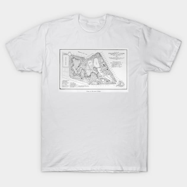 Vintage Map of Prospect Park (1901) T-Shirt by Bravuramedia